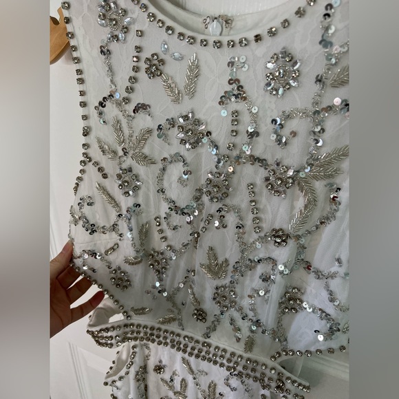 Mac Duggal NWOT Beaded High Neck Cut Out Column Dress 4 - Picture 7 of 11